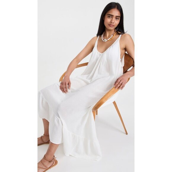 NWT 9seed Paloma in White Cotton Gauze Low Back Maxi Tank Dress O/S One Size - Picture 6 of 11